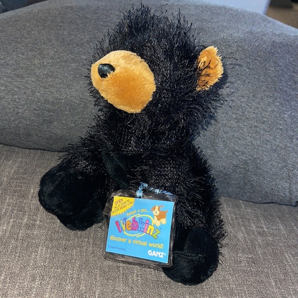 WEBKINZ Ganz BLACK BEAR HM004 w/hang & but Tag No Code plush stuffed animal - Picture 2 of 15